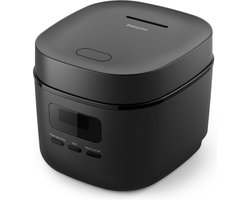 Philips 3000 Series Mini Rijstkoker HD3080/80 – Compact (0.54L) - 5 Programma’s - Anti-Aanbaklaag - Zwart – 400W