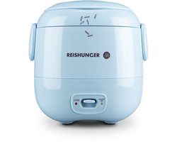 REISHUNGER Mini rijstkoker, lichtblauw | 0,3 L - 1-2 porties | Hoogwaardige keramische coating - Premium pot | Handig formaat voor kleine huishoudens en onderweg