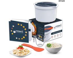 RFWR® Magnetron Rijstkoker en Pasta Koker met Zeef - Kook tot 8 Kopjes, Vaatwasmachinebestendig, Mess-Free Design