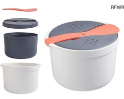 RFWR® Magnetronrijstkoker 2 liter - Stoompan voor Rijst Koken in de Magnetron - Geschikt voor Gezinnen