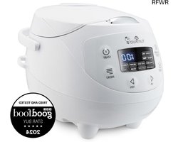 RFWR® Mini Rijstkoker met Keramische Kom en Geavanceerde Fuzzy Logic - 3,5 Kopjes, LED-display, 4 Kookinstellingen