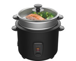 Rijstkoker met Stoommand - 1.5L - 8 Porties - Warmhoudfunctie - Antiaanbaklaag - Rice Cooker - Zwart - Vivid Green