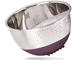 Rijstwaskom van roestvrij staal met antislip silicone basis - Perfect voor het wassen van rijst en groenten