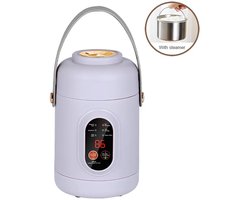 Rolu Rijstkoker – Rijstkoker Voor 2 Personen – 800 ML – 500W – Warmhoudfunctie – 7 Programma’s – 220V - Paars