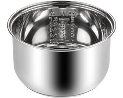 RVS Rijstkoker Binnenpan Vervanging met Gelijkmatige Verwarming - Hoge Temperatuurbestendig