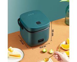 RVV® Rijstkoker Klein - Rijstkoker - Elektrische Rijstkoker - 1.2L - Groen- 25cm x25cmx 22cm