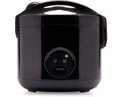 RVV® Rijstkoker - Stoompan - Koker - met Keramische Coating - met Warmhoudfunctie -Zwart ‎25cm x 25cm x 25cm