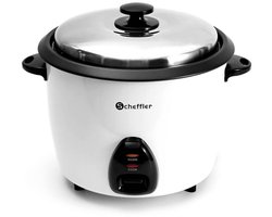 Scheffler - Rijstkoker 3,6L - Rijstkoker - Grote Capaciteit - Warmhoudfunctie - Antiaanbaklaag - Inclusief Rijstlepel & Maatbeker - RVS Deksel - 1300W