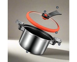 Soeppot & Snelkookpan – 3.5L, 28 cm, roestvrij staal (RVS), drukpan- Zilver