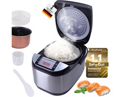 Sommertal rijstkoker 5 liter XXL voor 1 tot 15 personen | 790 W | Multikoker met touchscreen, 3D-verwarmingssysteem, warmhoudfunctie, afneembare kabel van 105 cm | Stoomkoker met stoominzet en accessoires | RK50