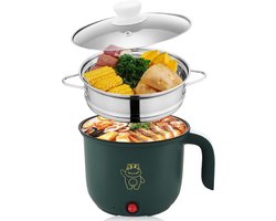 Thijox - Mini Elektrische Hotpot 1,8 Liter - Draagbare Antiaanbak Multikoker voor Snelle Soepen, Stomen, Keuken en Studentenkamer - Compact en Ideaal