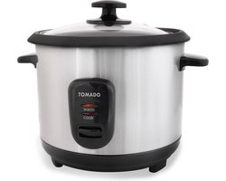 Tomado TRC1001S - Rijstkoker - Inhoud 1 liter - Warmhoudfunctie - 5 porties - Anti aanbaklaag - Rice cooker - Rvs