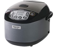 Umami Rijstkoker & Warmer 10-Cup, Metallic Zwart, Gemaakt in Japan