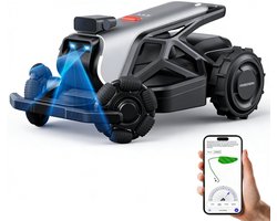AIRSEEKERS Robotmaaier - Draadloos - Regensensor - FlowCut grasmulchfunctie - 360° panoramische beeldenset - AirVision AI + RTK-navigatie - voor gazons tot ca. 2400 m² - Grijs