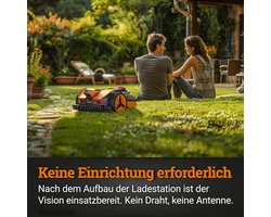 Draadloze AI Robotmaaier voor tuinen tot 600 m² – Slimme Landroid Vision Robotmaaier met AI Obstakelvermijding, Egelbescherming, Multi-Zone Beheer, App Bedienbaar + WA0825 Vision Garage
