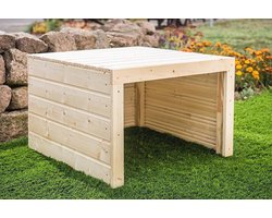 Robotmaaier Garage Carport van Hout - Weerbestendige Bescherming voor Grasmaaiers