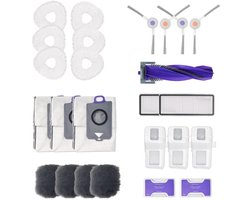 Accessoirespakket voor Narwal Freo Z Ultra——1 x Cyclone klitvrije rolborstel 6 x dweilpads 4 x zijborstel 2 x vloerreinigingsmiddel 3 x stofzak voor basisstation 2 x stofbakfilter 3 x vervangbare inlegbak 4 x plintdoek