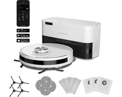 AENO RC6S Roterende Robotstofzuiger met LiDAR en Dweilfunctie - Autonoom Schoonmaken tot 2 Maanden - Compact Oplaadstation - Efficiënt op Alle Vloertypes - Wit