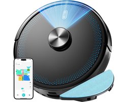Aura® Robotstofzuiger met app - Robotstofzuiger - Robotstofzuiger huisdieren - Zwart - 33cm x 33cm x 10cm