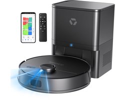 Avalue 3 in 1 Robotstofzuiger met Dweilfunctie - Nauwkeurige LiDAR Navigatie - Automatisch Leegstation - Met Afstandsbediening en App - Zwart