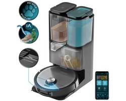 Cecotec Conga ProAI Infinity Robotstofzuiger met Dweilfunctie en Laadstation - Dweilrobot met App - Zelfreinigend - Geschikt voor Huisdierharen - Met Camera