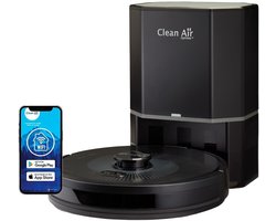 Clean Air Optima® RVC-002B Smart - Robotstofzuiger met dweilfunctie en UV-C sterilisatie en zelf-leeg-station - Slimme 360° LiDAR-scan voor nauwkeurige mapping - Precisie Hoek Reiniging - Meubelbeschermings technologie