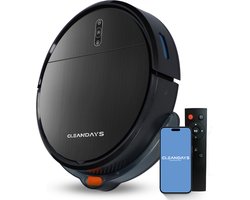 CleanDays D2-007 Robotstofzuiger met Dweilfunctie - Laadstation - 3-in-1 – Stil – 2000Pa – Huisdieren – App + Afstandsbediening