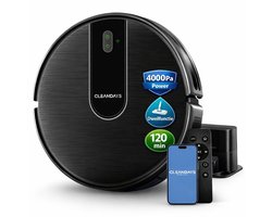 CleanDays D3-300MAX Robotstofzuiger incl. extra accessoires | 4000Pa | Voor harde vloeren | 120 min | Laadstation