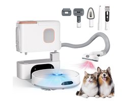 D20S Max+ Robotstofzuiger met dweilfunctie - 8000Pa - Met Self-Empty Dock - 10 weken handvrij schoonmaken - PreciSense LiDAR-navigatie - App- en Spraakbesturing - Wit