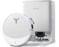 ECOVACS DEEBOT T90 OMNI – Robotstofzuiger met dweilfunctie– 30.000 Pa – OZMO roller dweil –TruEdge randreiniging –ZeroTangle 4.0 Anti-tangle –OMNI station Zelfreinigend–AIVI 3D obstakelvermijding– Voor harde vloeren & tapijt–Wit–T80 Upgrade