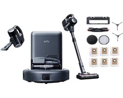 eufy Clean Robotstofzuiger -Steelstofzuiger - 3-in-1 E20 's Werelds eerste demonteerbare combi-robotstofzuiger met dieptereiniging en Vervangingssets