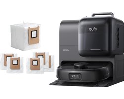 eufy Robotstofzuiger Omni E28 met 6 stofzakken, draagbare dieptereiniger, HydroJet systeem, 20.000 Pa zuigkracht, DuoSpiral ontklittende borstels, CornerRover arm, alles-in-één station