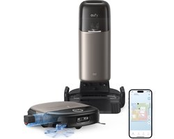 eufy Stofzuiger- en Dweilrobot HydroJet S2, 30kPa AeroTurboTM 2.0-Zuigkracht, Vloerreinigingssysteem 2.0, EcoCleanth Elektrolyse, Randreiniging, Haarvrije DuoSpiralt" Borstels, 12-in-1 UniCleanTM Station