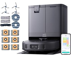 eufy X10 Pro Omni - Complete Robotstofzuiger met dweil en Vervangingssets - Robot Vacuum 8000 Pa zuigkracht - Tapijt detectie AI-obstakel vermijding - Wast en droogt de dwei - Automatisch legen en vullen