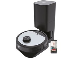 Hoover HG5 robotstofzuiger met afzuigstation en app-besturing met kaart en tijdschema, robotstofzuiger met lasernavi, hindernissensor, zelflediging, robotstofzuiger met laadstation [HG550DP]