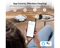 Ilife V3x Robotstofzuiger En Dweilcombo - V 3S Pro Geüpgraded - Compatibel Met Alexa/Google/Wifi - 120 Minuten - 3000Pa - Ideaal Voor Haren Van Huisdieren