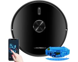 LIECTROUX X6 – Robotstofzuiger met Dweilfunctie – 6500Pa Sterke Zuigkracht – LDS LiDAR Navigatie & Uitgebreide Mapping – 2-in-1 Stof- en Waterreservoir – Virtuele Muren – Geschikt voor Tapijt & Dierenharen – App & Spraakbesturing