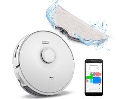 MEDION Robotstofzuiger met Lasernavigatie en Veegfunctie X10 SW (Krachtige 2.700Pa zuigkracht, 2in1 robotstofzuiger, nauwkeurig in kaart brengen, Go & No Go gebieden, meerdere vloeren)