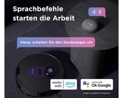Obode A8 Robot Vacuum Stofzuiger - Zwart - Alexa Wi-Fi