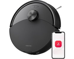 Roborock Q10 S5 Robotstofzuiger– 10000 Pa Zuigkracht–Dubbele Anti-klitfunctie–VibraRise 2.0-Systeem– 8 mm Dweillift– PreciSense LiDAR-navigatie–Obstakelvermijding– APP–Zwart