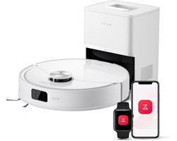 Roborock Q10 S5+ Robotstofzuiger en Dweil met Zelflediging– Zuigkracht van 10000 Pa–Vibrerende dweilpads– Handsfree Reinigen tot 7 Weken– Dubbel Anti-klitontwerp– Automatisch dweilen– Obstakelvermijding–Wit– S8 Plus Upgrade