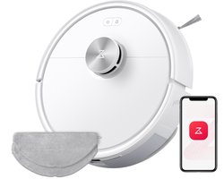 Roborock Q7 M5–Robotstofzuiger met dweilfunctie–10000 Pa sterke zuigkracht–Dubbel antiklitsysteem– 150 min gebruiksduur– LiDAR-navigatie–Stofzuigerrobot voor tapijt– Dierenharen–Wit–Q5 PRO Upgrade–2 Dweilen