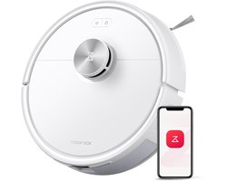 Roborock Q7 M5–Robotstofzuiger met dweilfunctie–10000 Pa sterke zuigkracht–Dubbel antiklitsysteem– 150 min gebruiksduur– LiDAR-navigatie–Stofzuigerrobot voor tapijt– Dierenharen–Wit–Q5 PRO Upgrade