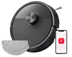 Roborock Q7 M5 Set–Robotstofzuiger met dweilfunctie–10000 Pa sterke zuigkracht–Dubbel antiklitsysteem– 150 min gebruiksduur– LiDAR-navigatie–Stofzuigerrobot voor tapijt– Dierenharen–Zwart–Q5 PRO Upgrade–2 Dweilen