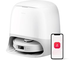 Roborock Qrevo Curv S5X Robotstofzuiger met dweilfunctie en hebare dweil– 18500Pa HyperForce zuigvermogen– Afzuigstation–75 °C Warmwatermopwas–Intelligente Vuilherkenning–Spraakassistent –All-in-one Dock–Qrevo MaxV Upgrade