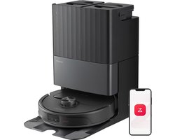 Roborock Qrevo Master zwart robotstofzuiger en dweil, 10.000 Pa, automatisch legen, wassen, drogen, basisreiniging en automatisch bijvullen, 3D-mapping