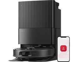 Roborock Qrevo S5V Robotstofzuiger met dock– 12000 Pa zuigkracht– FlexiArm-dweilen– Reactief obstakel vermijden – Dubbele anti-klitfunctie– Warmeluchtdroging– Obstakelvermijding en slimme navigatie– Zwart