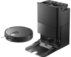 Roborock Qrevo Slim Black – Ultradunne Robotstofzuiger met Dweilfunctie, 11.000 Pa Zuigkracht, StarSight™ Navigatie & 8-in-1 Dock