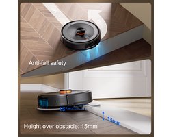 Robotstofzuiger met Dweilfunctie & Automatische Leegbasis – 4000 Pa Zuigkracht – LiDAR Navigatie – App & Alexa – Tot 260 min – Zwart