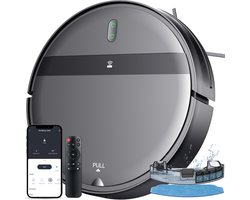Robotstofzuiger met dweilfunctie - Robotstofzuigers - Alexa - Stembediening mogelijk - Afstandsbediening - laadstation - Verwijderd makkelijk huisdierharen - Zwart